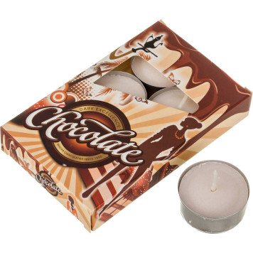 Набор плавающих свечей из 6 шт. "ШОКОЛАД" диаметр=4 см.высота=2 см.(кор=24набор.) ADPAL 348-494