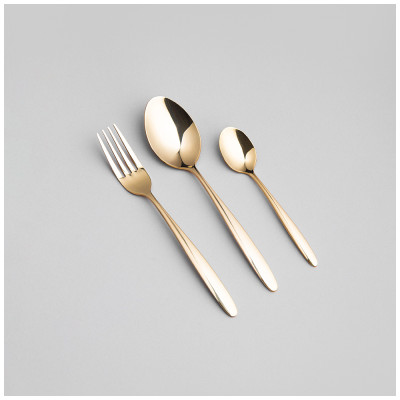 Набор столовых приборов FIORE 12 пр., пвд покрытие, цвет: шампань, сталь 18/0 AGNESS 1000-003