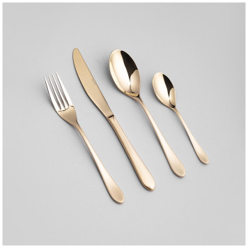 Набор столовых приборов SENSO 16 пр., сталь 18/10, пвд покрытие, цвет: шампань AGNESS 1000-017
