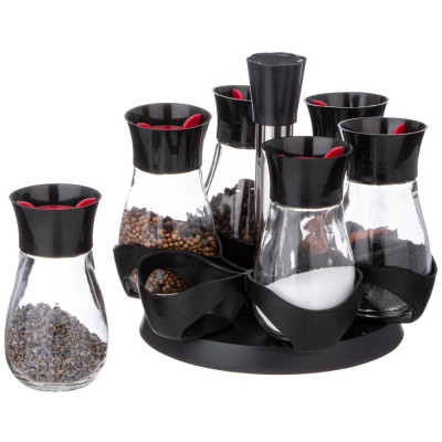 Набор баночек для специй из 6 шт. на вращающейся подставке AGNESS 172-143-2