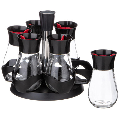 Набор баночек для специй из 6 шт. на вращающейся подставке AGNESS 172-143