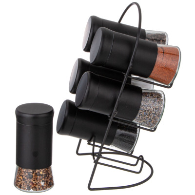 Набор баночек для специй из 6 шт. на метал. подставке AGNESS 172-144-1