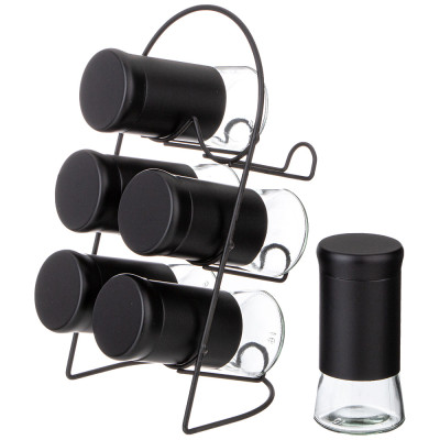 Набор баночек для специй из 6 шт. на метал. подставке AGNESS 172-144