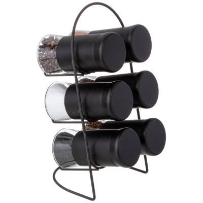 Набор баночек для специй из 6 шт. на метал. подставке AGNESS 172-144-4