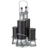 Набор для масла/уксуса и специй на метал.подставке AGNESS 172-145