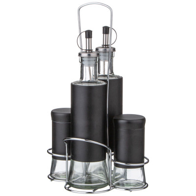 Набор для масла/уксуса и специй на метал.подставке AGNESS 172-145