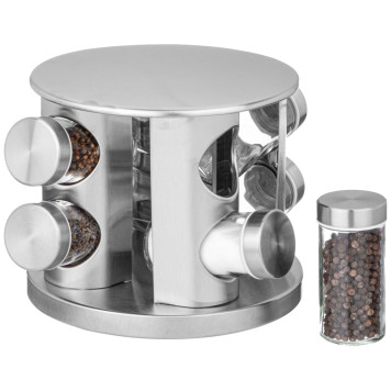 Набор баночек для специй из 8 шт. 90 мл на вращающейся подставке AGNESS 172-147-1