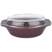 Форма для запекания со стеклянной жаропрочной крышкой 35,5*21,3*13,4см 2,5л корич. (кор=6шт.) AGNESS 189-310