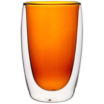 Стакан с двойными стенками "DOUBLE-WALL" 450 мл. диаметр=8,5 см. высота=14,5 см (кор=48шт.) AGNESS 249-211