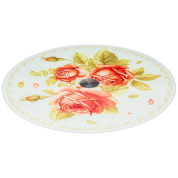 Тортовница вращающаяся "КОРЕЙСКАЯ РОЗА" диаметр=32 см высота=3 см (кор=12шт.) AGNESS 357-232
