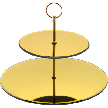 Блюдо сервировочное 2-х ярусное "GOLDEN MIRROR" 19/30 см AGNESS 357-252-1