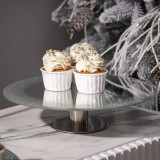 Тортовница на ножке "SILVER MIRROR" 30*7 см AGNESS 357-255-1