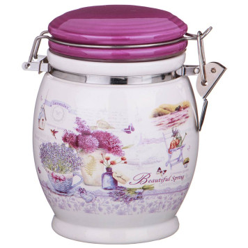 Банка "ЛАВАНДОВАЯ ВЕСНА" 11,5*15 см 750 мл (кор=24шт.) AGNESS 358-1103