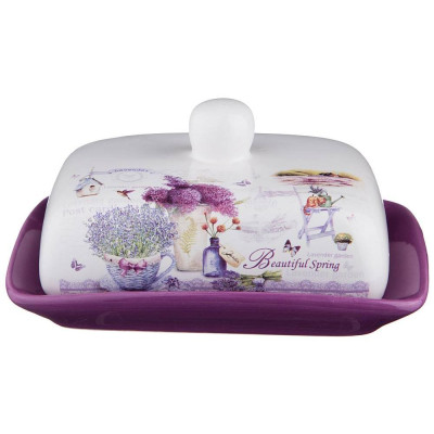 Масленка "ЛАВАНДОВАЯ ВЕСНА" 17*12,5*9 см (кор=24шт.) AGNESS 358-1104