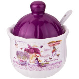 Сахарница с ложкой "ЛАВАНДОВАЯ ВЕСНА" 10*11,5 см 240 мл (кор=36шт.) AGNESS 358-1338