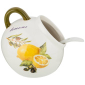 Солонка с ложкой "ЛЕМОН ТРИ" 9,5*10 см 170 мл (кор=48шт.) AGNESS 358-1593