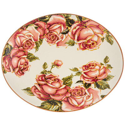 Блюдо овальное "КОРЕЙСКАЯ РОЗА" 31,5*25,5 см. высота=3 см. (кор=18шт.) AGNESS 358-1700