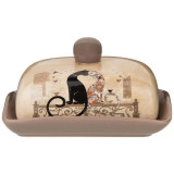 Масленка "ПАРИЖСКИЕ КОТЫ" 17*12,5*9 см (кор=24шт.) AGNESS 358-1727