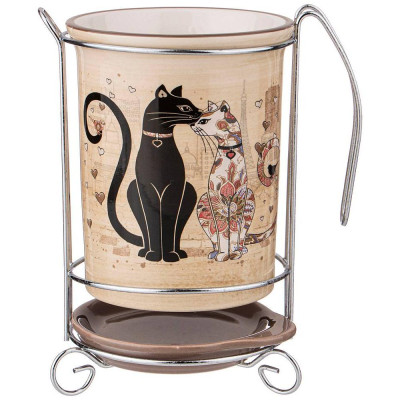 Подставка под кухонные приборы "ПАРИЖСКИЕ КОТЫ" 10,5*16 см (кор=18шт.) AGNESS 358-1730