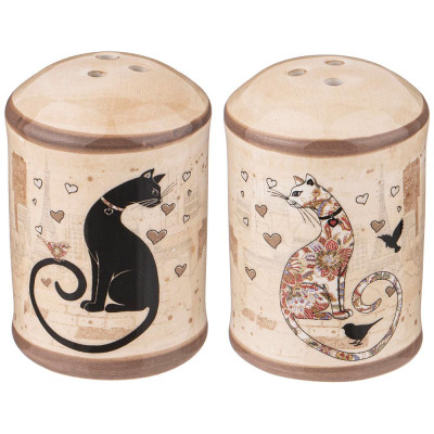 Набор для специй "ПАРИЖСКИЕ КОТЫ" 2 пр. 4,5*6,5 см (кор=60наб.) AGNESS 358-1734