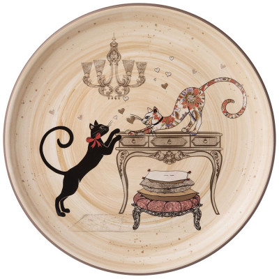 Тарелка закусочная "ПАРИЖСКИЕ КОТЫ" 21*2,5 см (кор=24шт.) AGNESS 358-1744