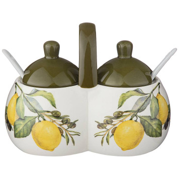 Банка 2 секции "ЛЕМОН ТРИ" 17*10*13 см / 2х320 мл (кор=24шт.) AGNESS 358-1788