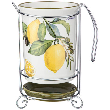 Подставка под кухонные приборы "ЛЕМОН ТРИ" 10,5*16 см (кор=18шт.) AGNESS 358-1789