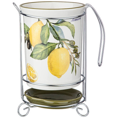 Подставка под кухонные приборы "ЛЕМОН ТРИ" 10,5*16 см (кор=18шт.) AGNESS 358-1789