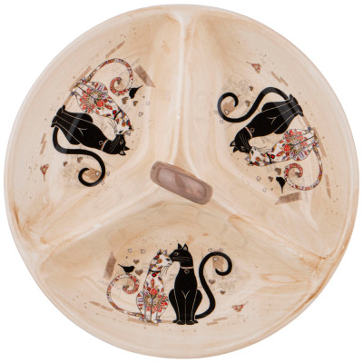 Менажница 3 секции "ПАРИЖСКИЕ КОТЫ" 22*7,5 см (кор=16шт.) AGNESS 358-1905-1