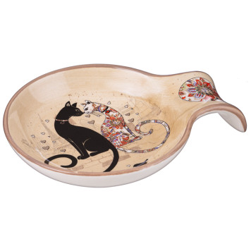 Подставка под ложку "ПАРИЖСКИЕ КОТЫ" 15*11,5*2,5 см (кор=48шт.) AGNESS 358-1908-1