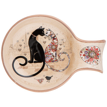 Подставка под ложку "ПАРИЖСКИЕ КОТЫ" 15*11,5*2,5 см (кор=48шт.) AGNESS 358-1908