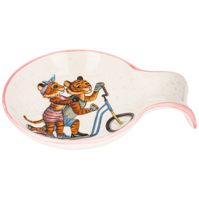 Подставка под ложку "ТИГРИНЫЕ ИСТОРИИ" 15*11,5*2,5 см (кор=48шт.) AGNESS 358-1910-1