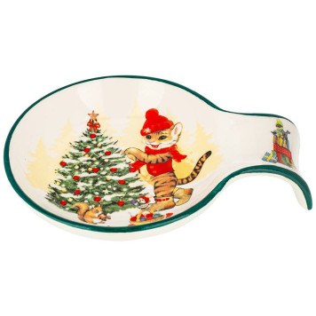 Подставка под ложку "ТИГРИНЫЕ ИСТОРИИ" 15*11,5*2,5 см (кор=48шт.) AGNESS 358-1913-1