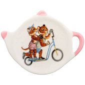 Подставка под чайные пакетики "ТИГРИНЫЕ ИСТОРИИ" 12*8,5*1,5 см (кор=144шт.) AGNESS 358-1914