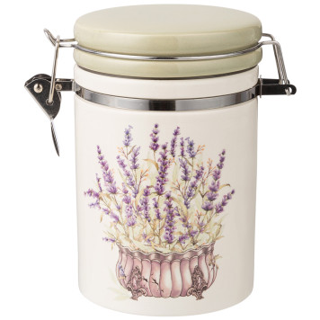 Емкость для сыпучих продуктов "ДУША ПРОВАНСА" 9,5*9,5 см. высота=15 см / 600 мл (кор=36шт.) AGNESS 358-2051