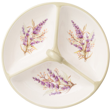 Менажница 3 секции "ДУША ПРОВАНСА" 22*22*8 см (кор=16шт.) AGNESS 358-2067