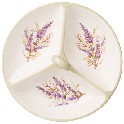 Менажница 3 секции "ДУША ПРОВАНСА" 22*22*8 см (кор=16шт.) AGNESS 358-2067