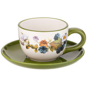 Чайная пара "УРОЖАЙ" 15*7 см 220 мл (кор=36наб.) AGNESS 358-2083