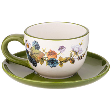 Чайная пара "УРОЖАЙ" 15*7 см 220 мл (кор=36наб.) AGNESS 358-2083-1