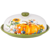 Блюдо для блинов с крышкой "УРОЖАЙ" 23*10 см (кор=12шт.) AGNESS 358-2086