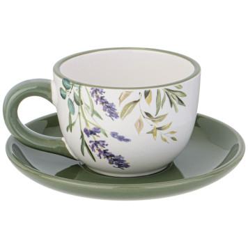 Чайная пара "ЛАВАНДА" 15*7 см 220 мл (кор=36наб.) AGNESS 358-2153-1