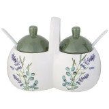 Банка 2 секции "ЛАВАНДА" 17*10*13 см. / 2х320 мл (кор=24шт.) AGNESS 358-2166