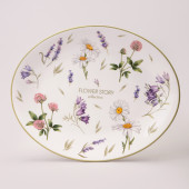 Блюдо овальное "FLOWER STORY" 31,5*25,5*3 см (кор=12шт.) AGNESS 358-2170