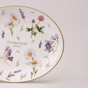 Блюдо овальное "FLOWER STORY" 31,5*25,5*3 см (кор=12шт.) AGNESS 358-2170-1