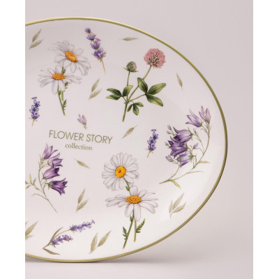 Блюдо овальное "FLOWER STORY" 31,5*25,5*3 см (кор=12шт.) AGNESS 358-2170-1