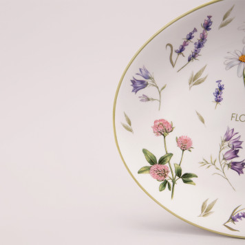 Блюдо овальное "FLOWER STORY" 31,5*25,5*3 см (кор=12шт.) AGNESS 358-2170-2