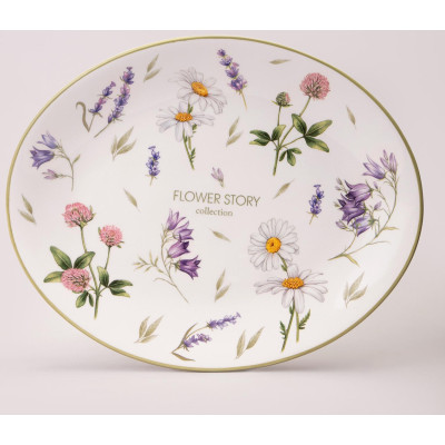Блюдо овальное "FLOWER STORY" 31,5*25,5*3 см (кор=12шт.) AGNESS 358-2170