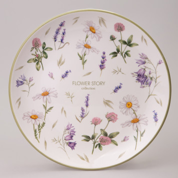 Тарелка обеденная "FLOWER STORY" 26*3 см (кор=16шт.) AGNESS 358-2171