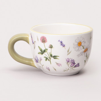 Чайная пара "FLOWER STORY" 15*7 см 220 мл (кор=36наб.) AGNESS 358-2178-2