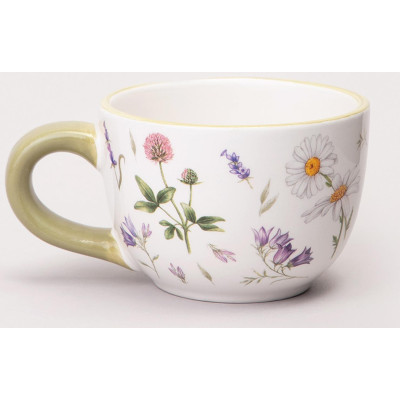 Чайная пара "FLOWER STORY" 15*7 см 220 мл (кор=36наб.) AGNESS 358-2178-2